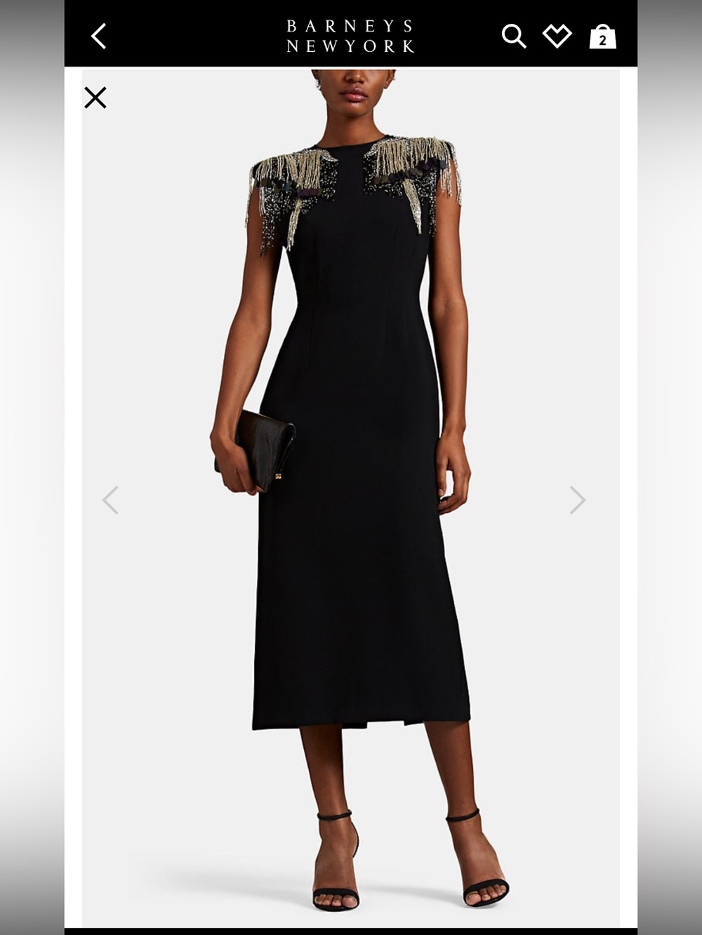 DRIES VAN NOTEN EMBELLISHED CREPE MIDI-DRESS IN BLACK